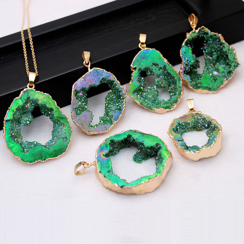 Natural Irregular Random Shape Hollow Stone Necklace