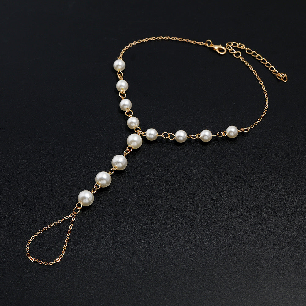 Bohemia Beach Organic Pearl Chain Anklet