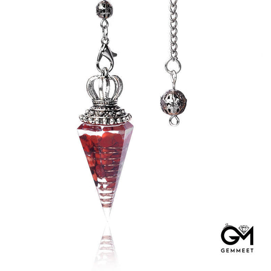 Red Tourmaline Crystal Hexagon Chaklaline Pendulum