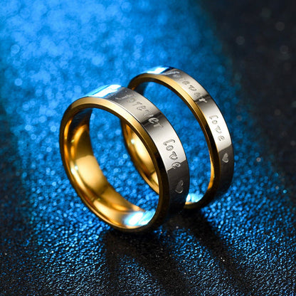 Personalized Two Tone Gold & Silver Couples Forever Ring