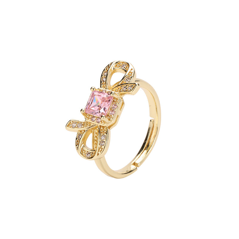 Vintage Cute Pink Bow Ring