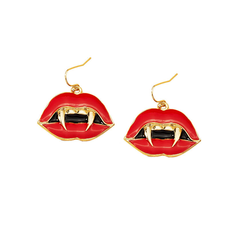 Christmas Oil Drip Lips Earrings Creative Stud Earrings