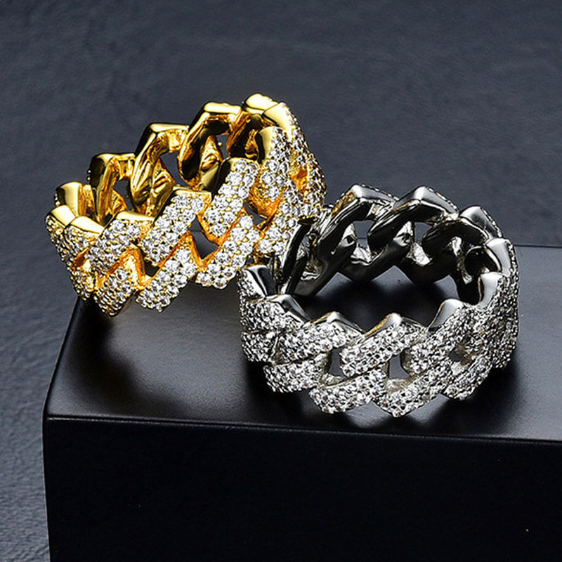 Prong Cuban Style Full Stones Ring