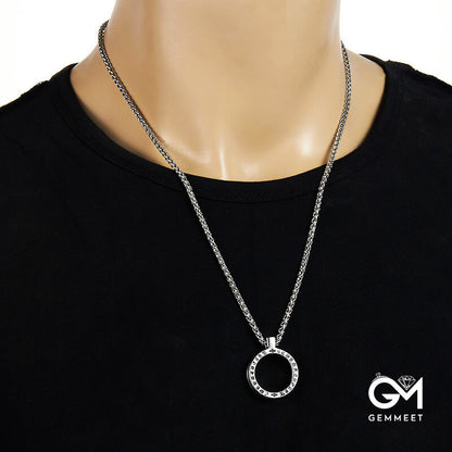 Totem Stainless Steel Double-sided Circle Necklace