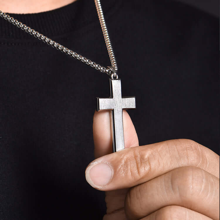 Fashion Stainless Steel Cross Necklace Simple Pendants