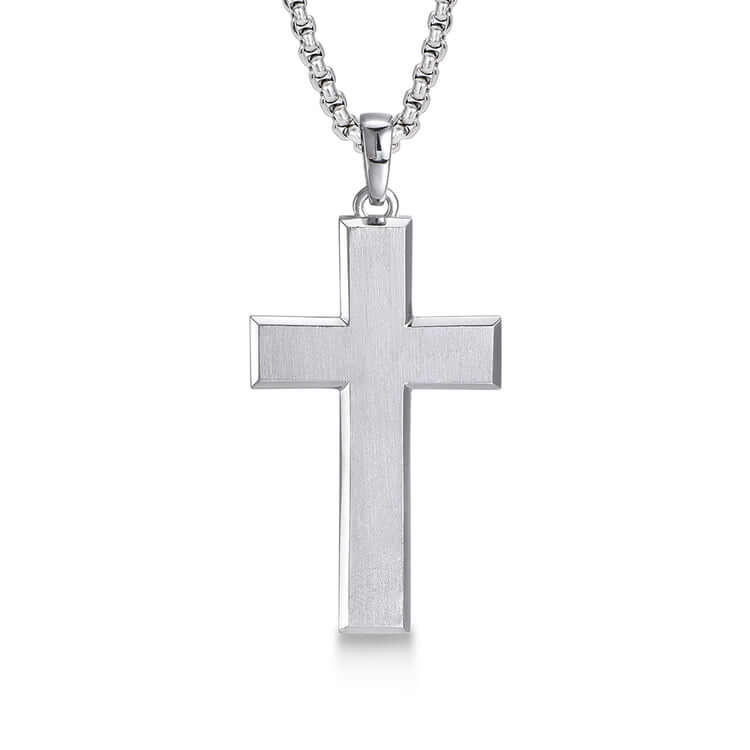 Fashion Stainless Steel Cross Necklace Simple Pendants