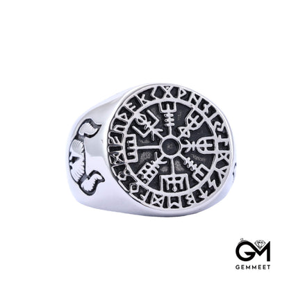 Viking Tribal Rune Titanium Steel Men's Ring