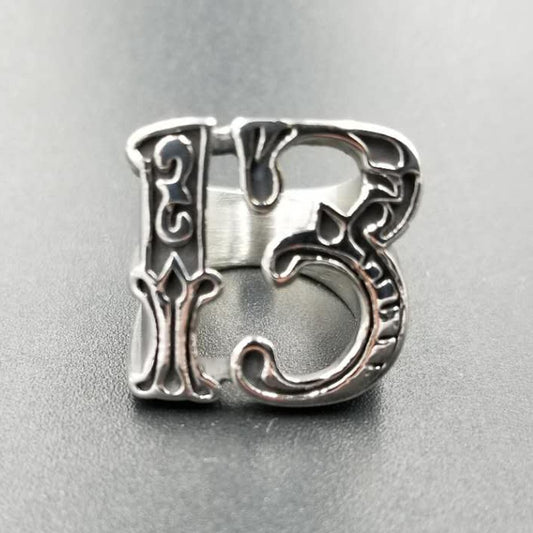 Vintage Personality Titanium Steel Pattern Ring