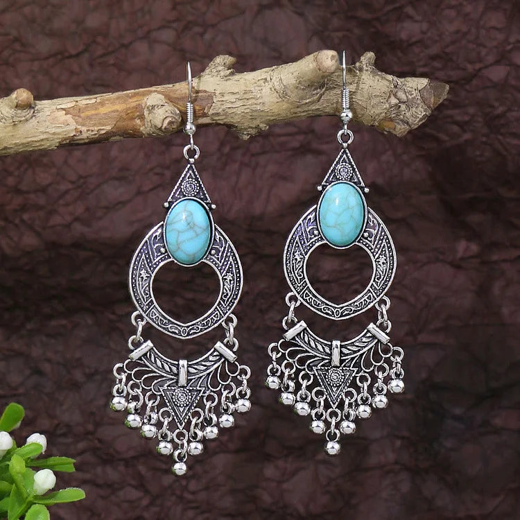 Turquoise Dangle Boho Gorgeous 12 Pieces Earrings