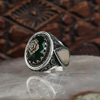 Water Drop Emerald Stacking Ring