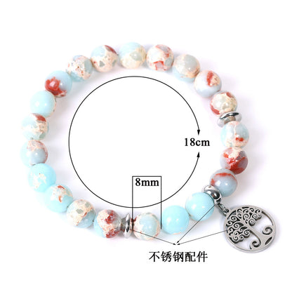 Life of Tree Symbol Amazonite Bead Bracelet