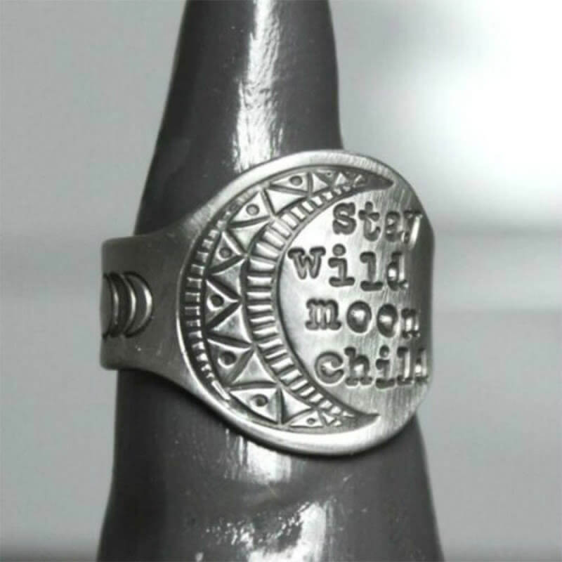 'Stary Wild Moon Child' Couples Love Ring