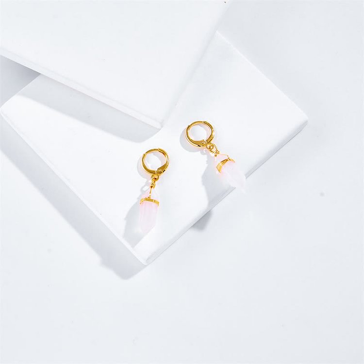 Natural Pink Opal Healing Earrings