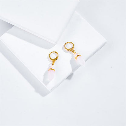 Natural Pink Opal Healing Earrings