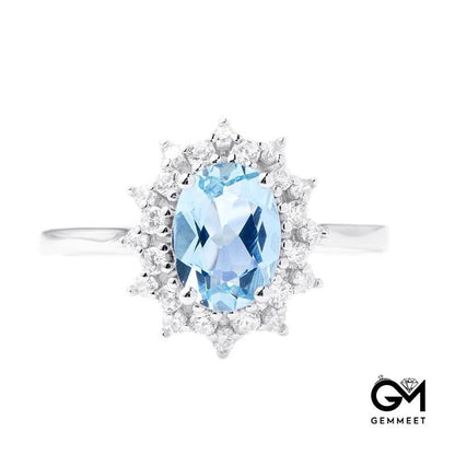 Personality Aquamarine Zircon Ring