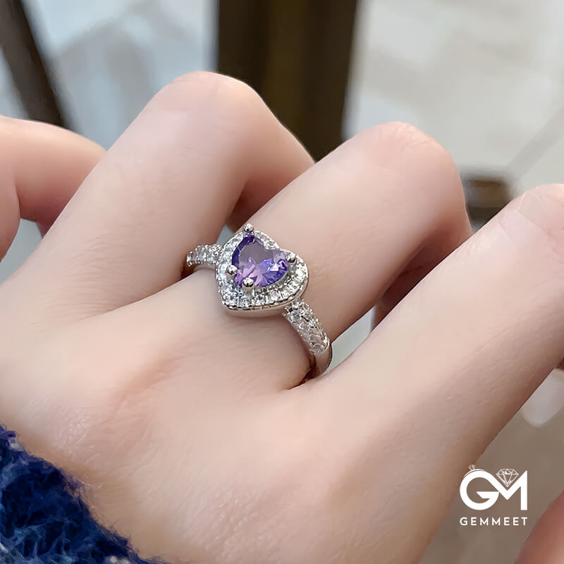 Luxury Purple Zircon Open Ring