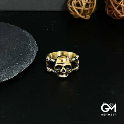 Titanium Steel Simple Bone Skull Ring