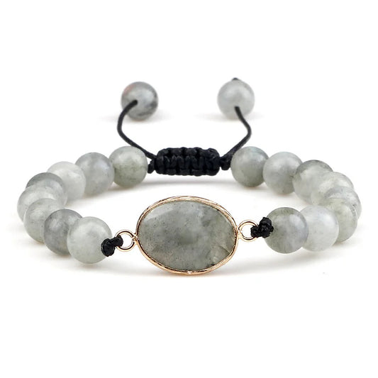 Labradorite Stone Beaded Opalite Bracelet