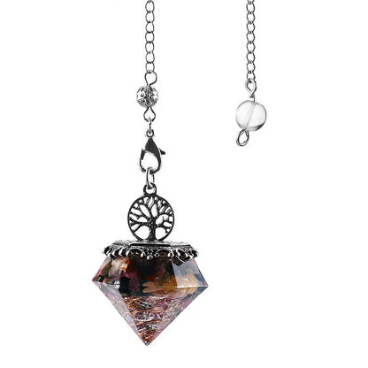 Natural Crystal Geometric Tree of Life Pendulum