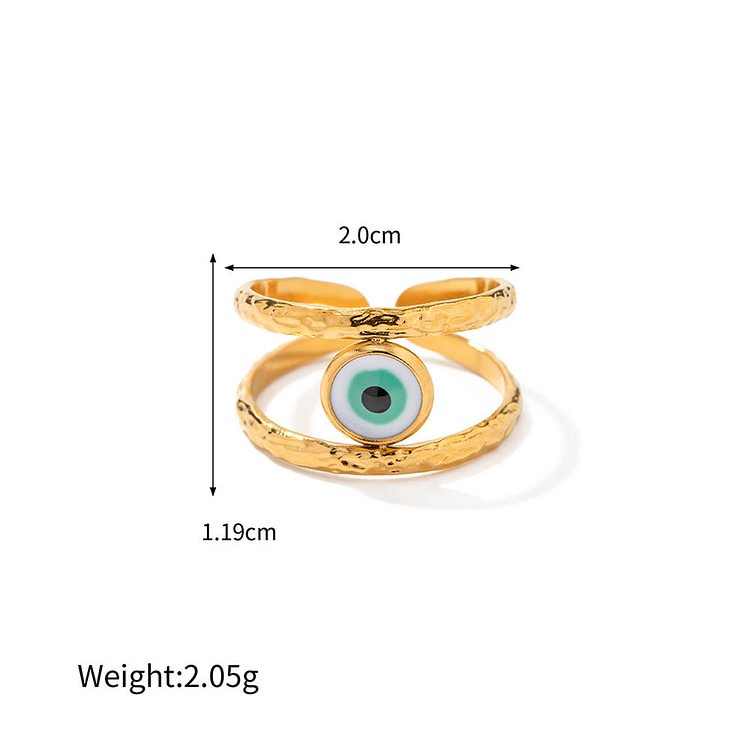 Various Evil Eye Glue Golden Adjustable Rings