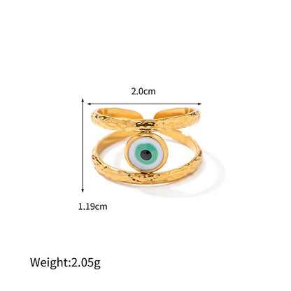 Various Evil Eye Glue Golden Adjustable Rings