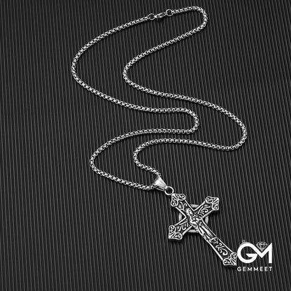 Stainless Steel Virgin Mary Cross Necklace