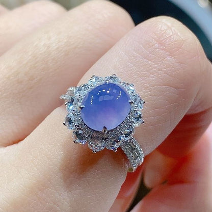 Faux Natural Chalcedony Violet Ice Ring