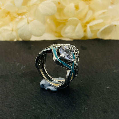 Faxul Turquoise Ocean Wave Ring