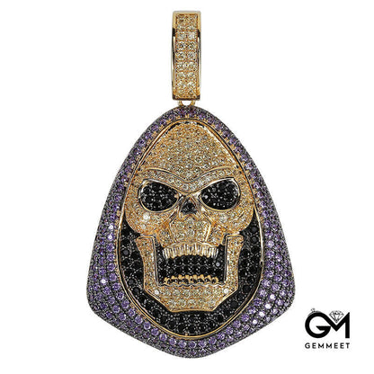 Full of Zircon Skull Pendant Necklace