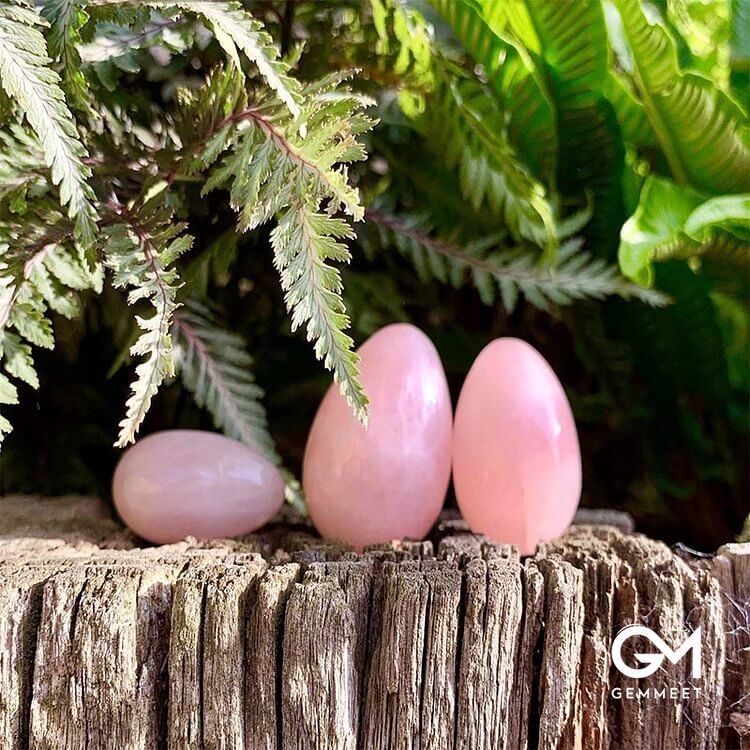 Easter Rose Quartz Dancing Star Crystal Egg