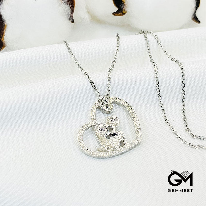 Heart Zircon Couple Necklace