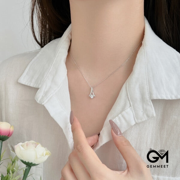 S925 Silver White Zircon Simple Unique Necklace