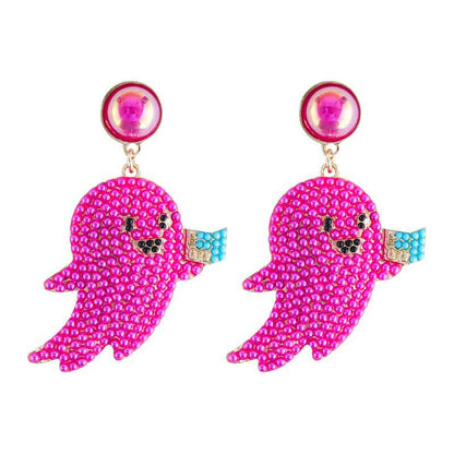 Halloween Cute Cartoon Ghost Bead Earrings