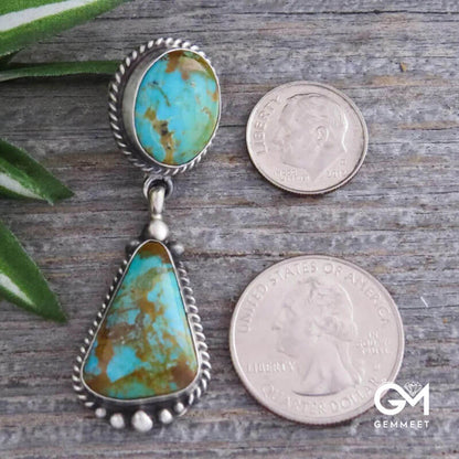 Vintage Drop-shaped Bohemian Turquoise Earrings