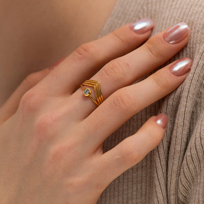 Multilayer V-shaped Stainless Steel Ring