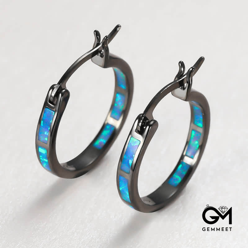 Creative Round Color Opal Earrings