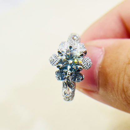 Flash Flower Adjustable Moissanite Ring