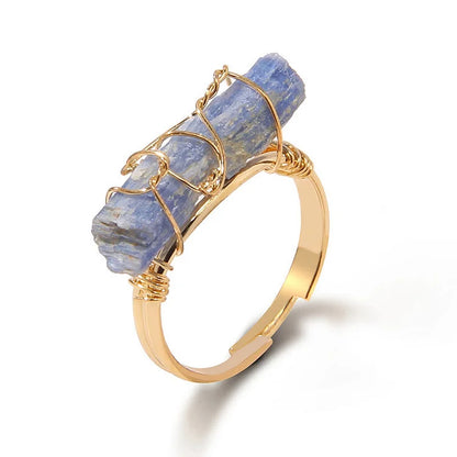 Natural Irregular Rough Wire Wrap Gemstone Ring