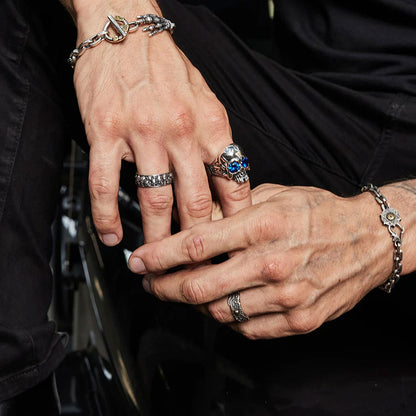 Men's Vintage High Street Skull Sterling Silver Rings