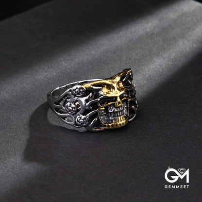 Gold Personality Skull Ghost Head Ring