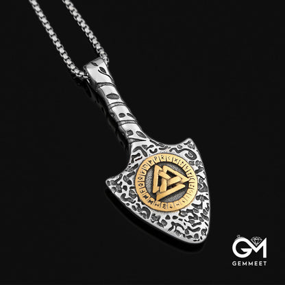 Viking Rune Spear Stainless Steel Pendant Necklace