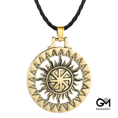 Slavic Sun Alloy Pendant Necklace