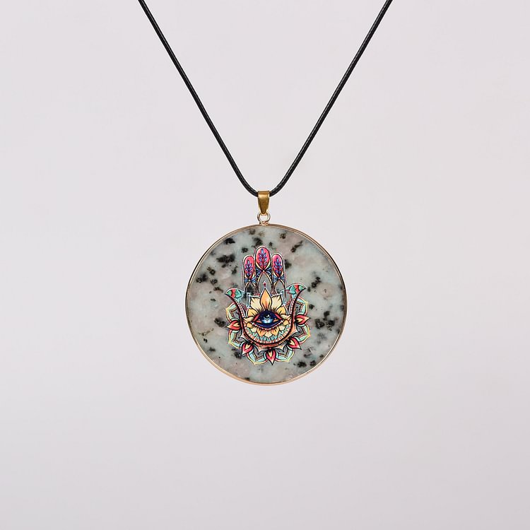 Crystal Hamsa Chakra Tree Of Life Necklace