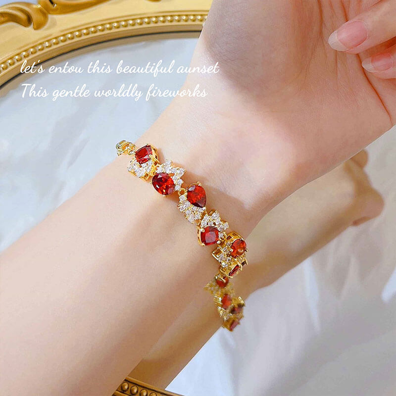 The Sun Never Sets Fanta Diamond Bracelet Micro-studded Diamond Adjustable Red Diamond Bracelet for Women