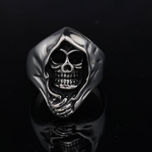 Skull Reaper Stainless Steel Punk Ring