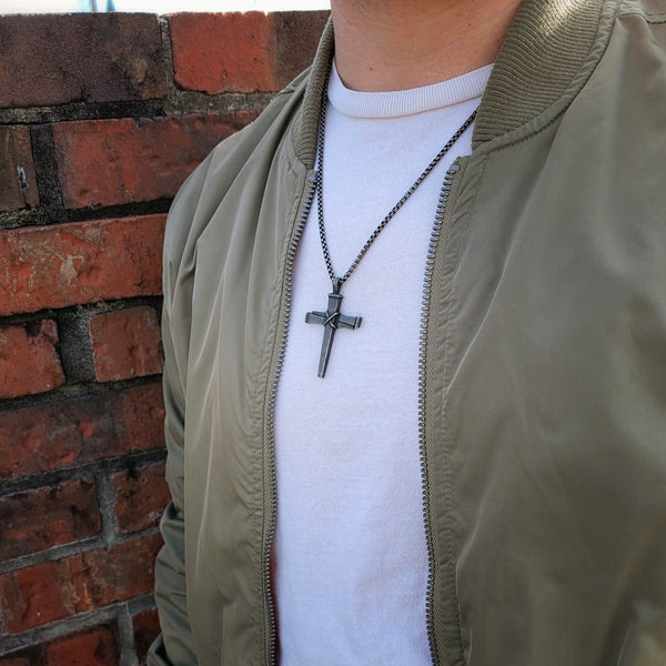 Stainless Nail Cross Necklace