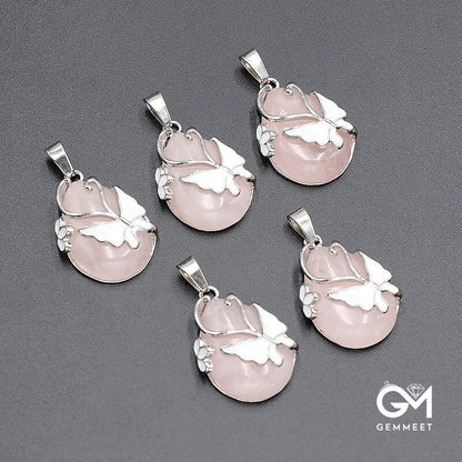 Crystal Butterfly Alloy Pendant