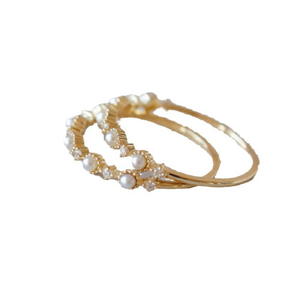 Little Starry Sky Pearl Stacking Ring