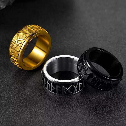 Release Stress 3D Viking Rune Turnable Ring