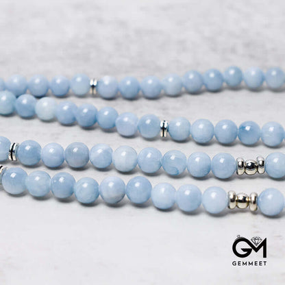 6MM 108 Mala Beads Aquamarine Healing Bracelet